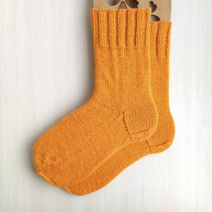 Оранжевые шерстяные вязаные носки Яичный желток Базовая коллекция RussianSocks