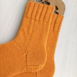 Оранжевые шерстяные вязаные носки Яичный желток Базовая коллекция RussianSocks. Фото №2