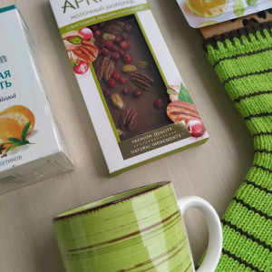 Салатовый гифт-бокс с носочками RussianSocks ручной работы Нежный подарок девушке. Фото №3