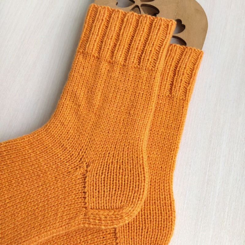 Оранжевые шерстяные вязаные носки Яичный желток Базовая коллекция RussianSocks