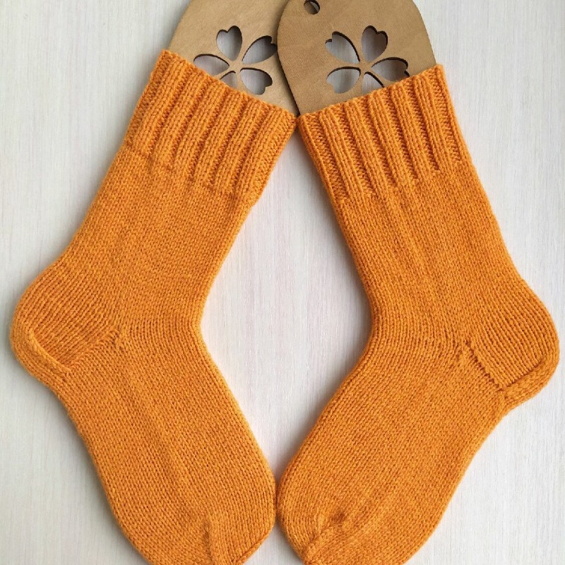 Оранжевые шерстяные вязаные носки Яичный желток Базовая коллекция RussianSocks