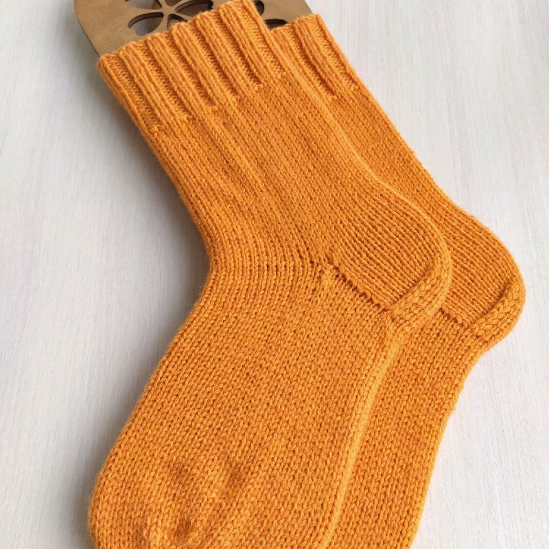 Оранжевые шерстяные вязаные носки Яичный желток Базовая коллекция RussianSocks