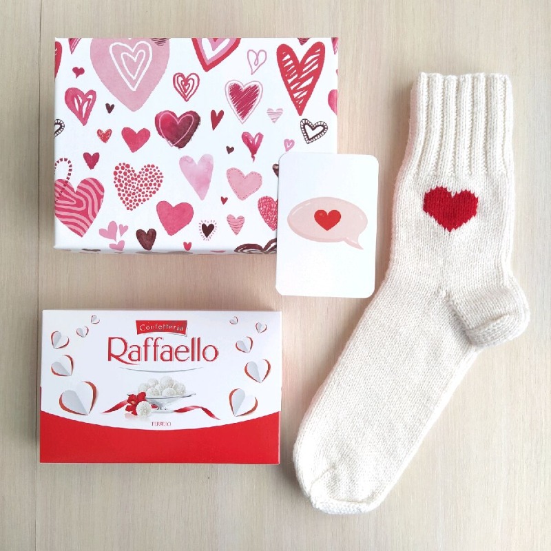 RussianSocks Подарочный набор вязаные носки ручной работы + конфеты
